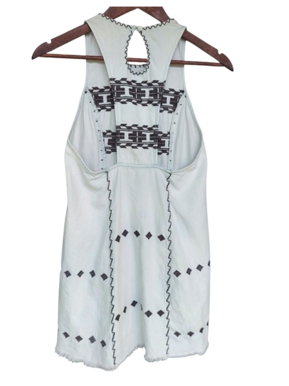 Free People Light Grey Sleeveless Embroidered Shift Dress - Picture 3 of 4